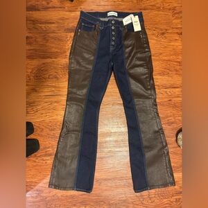 NWT KEMO SABE Leather Panel Jeans sz29